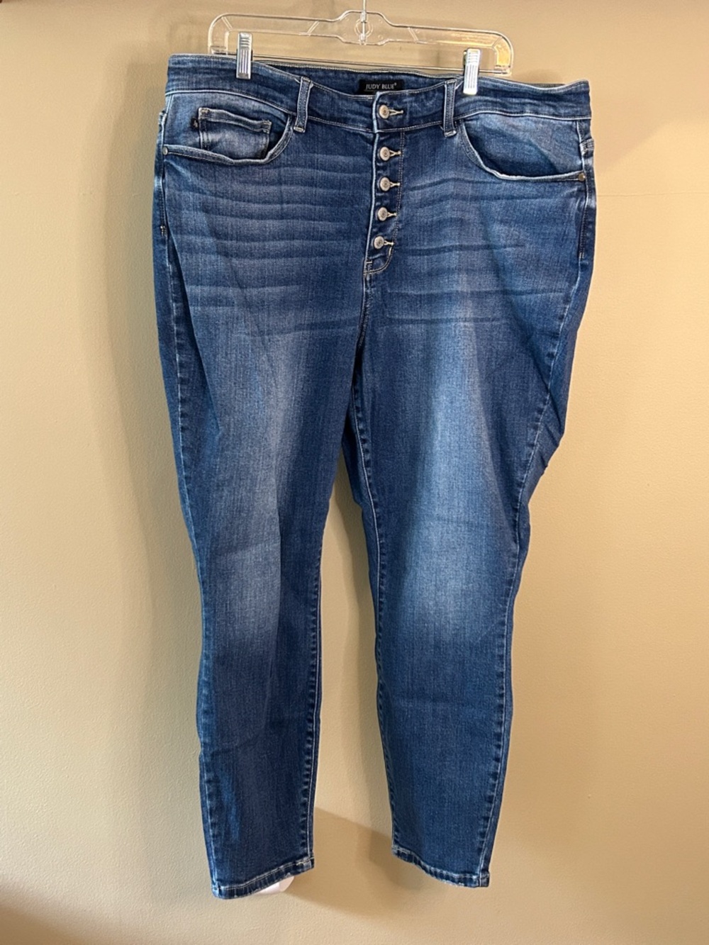 Judy Blue Dark Wash High-Rise Skinny Jeans with Button Fly